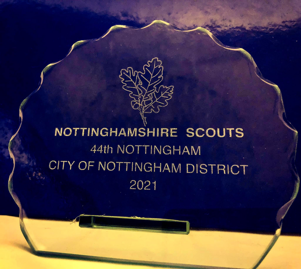 Nottingham City Scouts Oak Award for the 44th Nottingham Scout Group